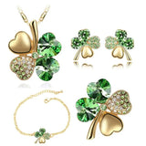 Crystal Clover 4 Leaf Heart Jewelry Set for Girls