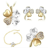 Crystal Clover 4 Leaf Heart Jewelry Set for Girls