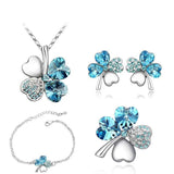 Crystal Clover 4 Leaf Heart Jewelry Set for Girls
