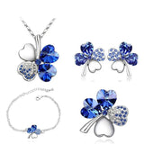 Crystal Clover 4 Leaf Heart Jewelry Set for Girls