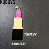 Acrylic HipHop Pendant Necklace Lipstick Earrings Set