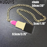 Acrylic HipHop Pendant Necklace Lipstick Earrings Set