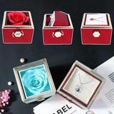 Projection Necklace Set with Flip Rose 100 Languages I Love You Heart Pendant