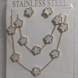 Plum Blossom Jewelry Set - Acrylic Bracelet Necklace Earrings