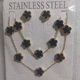 Plum Blossom Jewelry Set - Acrylic Bracelet Necklace Earrings