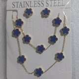 Plum Blossom Jewelry Set - Acrylic Bracelet Necklace Earrings