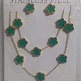 Plum Blossom Jewelry Set - Acrylic Bracelet Necklace Earrings