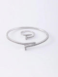 Women's 14K Plated Copper Zirconium Bracelet Ring Set