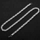 6MM 316L Titanium Steel Flat Imperial Chain Necklace Bracelet Set