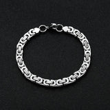 6MM 316L Titanium Steel Flat Imperial Chain Necklace Bracelet Set