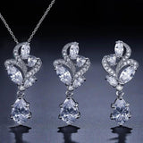 Zircon Micro Inlay Pineapple Necklace Earrings Jewelry Set