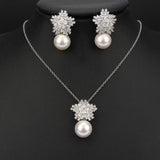 Zircon Micro Inlay Pineapple Necklace Earrings Jewelry Set
