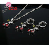 925 Silver Crystal Pendant Set Wedding Party Jewelry
