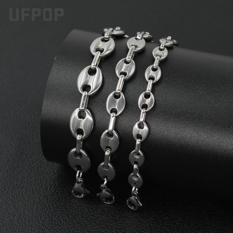 Coffee Bean Shape Chain Stainless Steel Bracelet Necklace