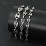 Coffee Bean Shape Chain Stainless Steel Bracelet Necklace