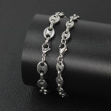 Coffee Bean Shape Chain Stainless Steel Bracelet Necklace