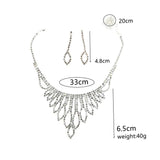 Female Engagement Crystal Necklace Set Wedding Bridal Jewelry