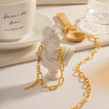 Hollow Stainless Steel Thread Chain Necklace Bracelet Set for Women