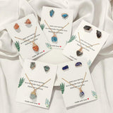 Irregular Raw Stone Pendant Necklace Quartz Ear Studs Healing Jewelry Set