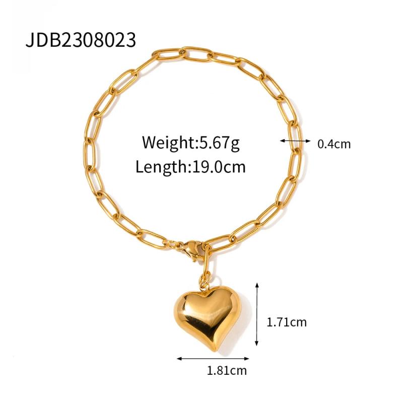 Youthway Stainless Steel Heart Paper Clip Chain Set