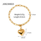 Youthway Stainless Steel Heart Paper Clip Chain Set