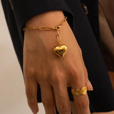 Youthway Stainless Steel Heart Paper Clip Chain Set