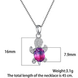 Purple Zircon Turtle Earrings & Necklace Set