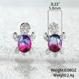 Purple Zircon Turtle Earrings & Necklace Set