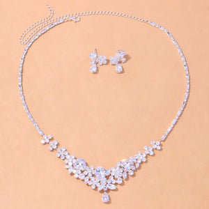 Stonefans Wedding Crystal Bridal Jewelry Sets Rhinestone Necklace Earrings