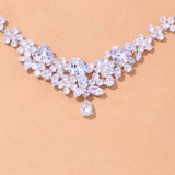 Stonefans Wedding Crystal Bridal Jewelry Sets Rhinestone Necklace Earrings