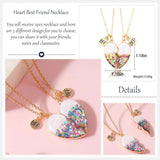 Bff Necklaces for 2 Girls Matching Friendship Half Heart Pendant