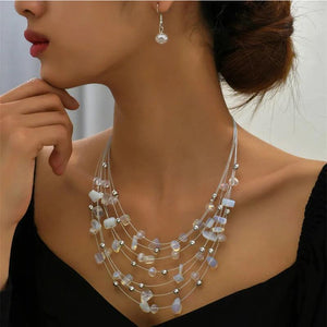 Crystal Beads Necklace and Earring Set for Women