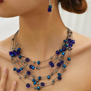 Crystal Beads Necklace and Earring Set for Women