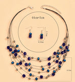 Crystal Beads Necklace and Earring Set for Women