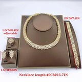 Dubai Bridal Jewelry Set 18k Plated Crystal Earrings Necklace Bracelet Ring