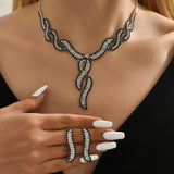 Crystal Necklace Earrings Party Dress Set Bridal Wedding Accessories