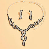 Crystal Necklace Earrings Party Dress Set Bridal Wedding Accessories