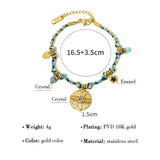 Vintage Stainless Steel Charms Necklaces Boho Pink Rope Chains Bracelets