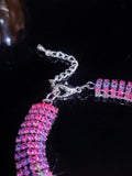 Crystal Bridal Jewelry Set Silver Plated Rhinestone Bracelet And Tassel