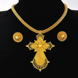 Ethiopian Big Size Pendant Chokers Collar and Earrings Ethiopian Jewelry Sets