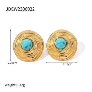 Youthway Turquoise Jewelry Set 18K Plated Stainless Steel Party Gift