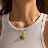 Youthway Turquoise Jewelry Set 18K Plated Stainless Steel Party Gift
