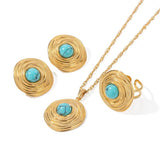 Youthway Turquoise Jewelry Set 18K Plated Stainless Steel Party Gift