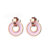 Black/Pink Acrylic Circle Earrings & Necklace Set
