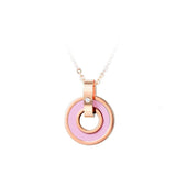 Black/Pink Acrylic Circle Earrings & Necklace Set