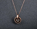 Black/Pink Acrylic Circle Earrings & Necklace Set