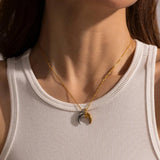Youthway Moon Stud Earrings & Necklace Set