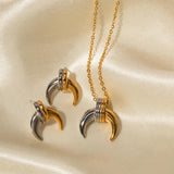 Youthway Moon Stud Earrings & Necklace Set