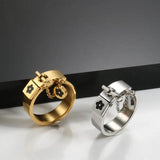Golden Stainless Steel Flower Charm Jewelry Set