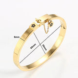 Golden Stainless Steel Flower Charm Jewelry Set